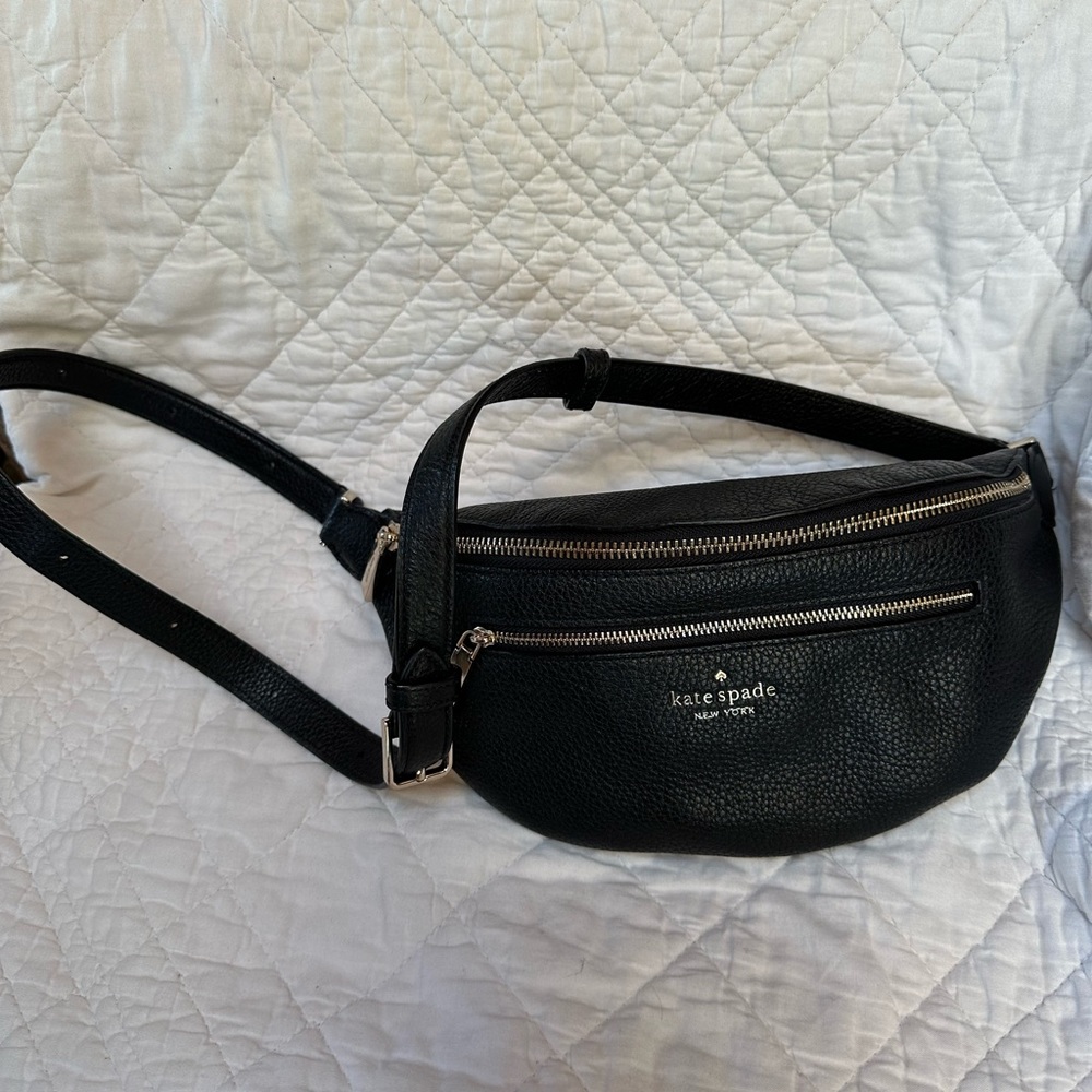 Kate spade, black pebble leather
